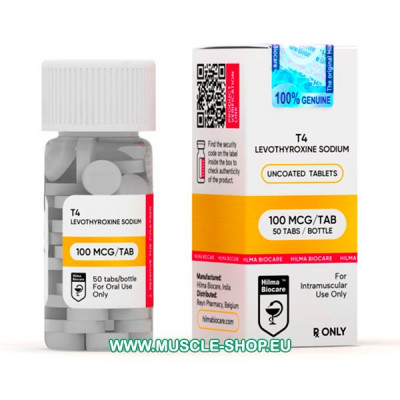 T4-Levothyroxine sodium 50 x 100mcg tablet Hilma Biocare