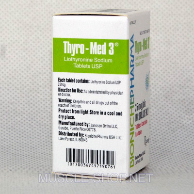 Bioniche Pharma- Thyro-Med 3 - 25 Mg/60 Tablets