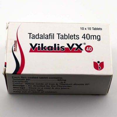 Tadalafil Tablets (Vikalis Vx 40) 40mg 10 Tablets