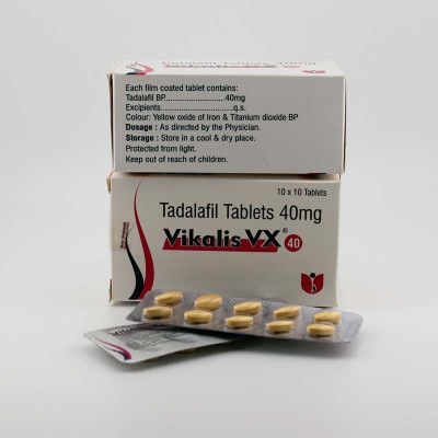 Tadalafil Tablets (Vikalis Vx 40) 40mg 10 Tablets